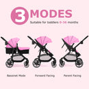 INFANS 2 in 1 Baby Stroller, High Landscape Infant Stroller, Foldable Pushchair