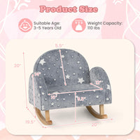 INFANS Kids Sofa with Glow in The Dark, Toddler Rocking Chair, Upholstered Comfy Foam Children Chair for Kindergarten Playroom