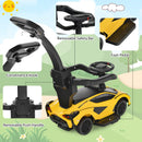 INFANS 3 in 1 Ride on Push Car, Licensed Lamborghini Baby Stroller Sliding Walking Car with Push Handle