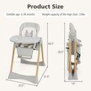 INFANS Baby High Chair, High Chairs for Babies & Toddlers, Convertible Quick Folding Portable Highchair