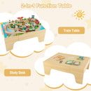 80 Pieces Wooden Kids Activity Toy Table Playset with Reversible Detachable Tabletop