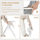 INFANS Baby High Chair, Quick Folding Portable Highchair for Babies and Toddlers with Adjustable Footrest Removable Dishwasher Tray PU Seat