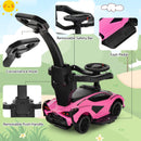 INFANS 3 in 1 Ride on Push Car, Licensed Lamborghini Baby Stroller Sliding Walking Car with Push Handle