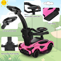 INFANS 3 in 1 Ride on Push Car, Licensed Lamborghini Baby Stroller Sliding Walking Car with Push Handle