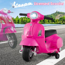 INFANS Licensed Vespa Kids Motorcycle, 6V Battery Powered Motorbike for Toddlers with Training Wheels, Horn, LED Lights