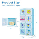 INFANS Children Wardrobe, Kid Closet, Cute for Kids Bedroom Nursery Armoire with 8 Cube, Kid Clothes Storage Organizer