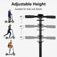 INFANS Kick Scooter for Adults Teens, Big Wheels Foldable Scooter  Ages 10+ Kids Youth