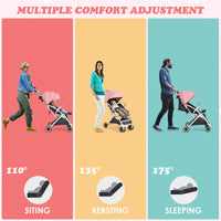 INFANS Lightweight Baby Stroller for 0-36 Month, Compact Stroller with One-Hand Fold, Travel Stroller for Airplane