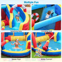 INFANS Inflatable Water Slides, Nautical Themed Bouncy House with Splash Pool,  Water Gun, Outdoor Jumping Castle (with Air Blower)