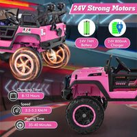 INFANS 24V 2 Seater Ride on Car for Kids, 2WD/4WD Battery Powered with Remote Control, 20" Wide Seat Electric Jeep Toys