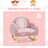 INFANS Kids Sofa, Toddler Rocking Chair with Solid Wooden Frame, Anti-Tipping Design, Plush Fabric, Children Armchair INFANS