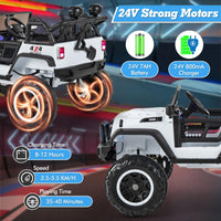 INFANS 24V 2 Seater Ride on Car for Kids, 2WD/4WD Battery Powered with Remote Control, 20" Wide Seat Electric Jeep Toys