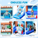 INFANS Inflatable Bounce House, Snowman Theme Kids Jumping Castle, Indoor Outdoor Inflatable Obstacle Course