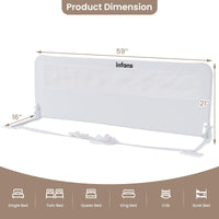 INFANS Bed Rail for Toddlers, 59" Foldable Safety Baby Crib Rail Fit for Kids Twin, Extra Long Swing Down Bed Guardrail for Convertible Crib, Queen, Full, King Mattress Side Guard
