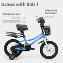 INFANS Kids Bike 12 Inch Toddlers Bike with Training Wheels Basket Adjustable Seat Handbrake and Coaster Brake
