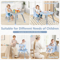 INFANS 8 in 1 Baby High Chair, Convertible Highchair for Babies and Toddlers, Infant Dining Booster Seat, Kids Stool Table Chair Set