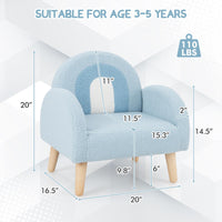 INFANS Kids Sofa, Toddler Armchair with Solid Wooden Frame Anti-Tipping Design Plush Fabric, Upholstered Children Chair