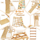 INFANS 8 in 1 Climbing Toys for Toddlers, Kids Wood Montessori Climber Playset, Indoor Playground Jungle Gym