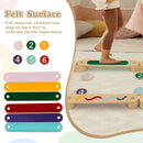 INFANS Wooden Balance Beam Stepping Stones for Kids, Montessori 12 Piece Obstacle Felt Course Gymnastics Toy for Playroom Indoor