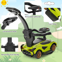INFANS 3 in 1 Ride on Push Car, Licensed Lamborghini Baby Stroller Sliding Walking Car with Push Handle