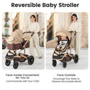 INFANS 2 in 1 Baby Stroller, Folding Newborn Pram Convertible Stroller High Landscape Shock Absorption