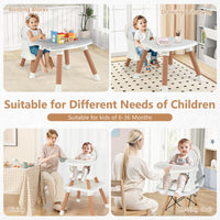 INFANS 8 in 1 Baby High Chair, Convertible Highchair for Babies and Toddlers, Infant Dining Booster Seat, Kids Stool Table Chair Set