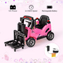 INFANS Ride on Forklift, 12V Kids Electric Vehicle Construction Truck with Liftable Fork and Pallet, Toddlers Battery Powered Car