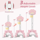 INFANS Toddler Basketball Hoop, 3 in 1 Height Adjustable Kids Sports Activity Center Indoor with Soccer Goal Golf Ball and Club