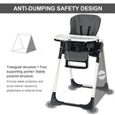 INFANS Foldable High Chair for Babies & Toddlers with Multiple Adjustable Backrest, Footrest and Seat Height