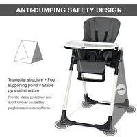 INFANS Foldable High Chair for Babies & Toddlers with Multiple Adjustable Backrest, Footrest and Seat Height