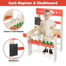 INFANS Grocery Store Marketplace Toy, Kids Wooden Market Stand Pretend Play Set