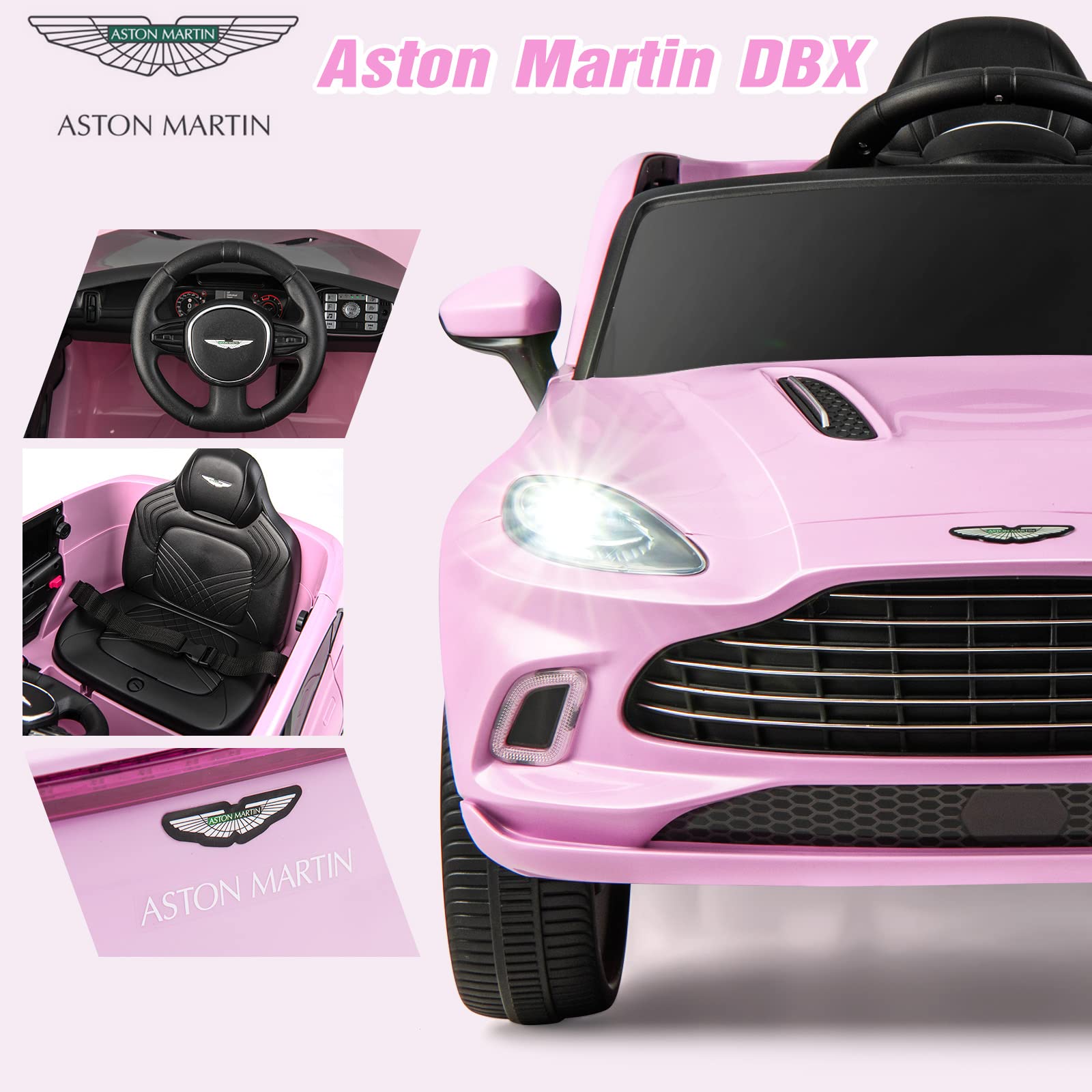 INFANS Kids Ride on Car, 12V Electric Vehicle Licensed Aston Martin DBX with Remote Control