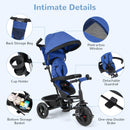 INFANS Kids Tricycle, 6 in 1 Baby Trike Toddler Bike with Reversible Seat, Adjustable Push Handle, Removable Canopy