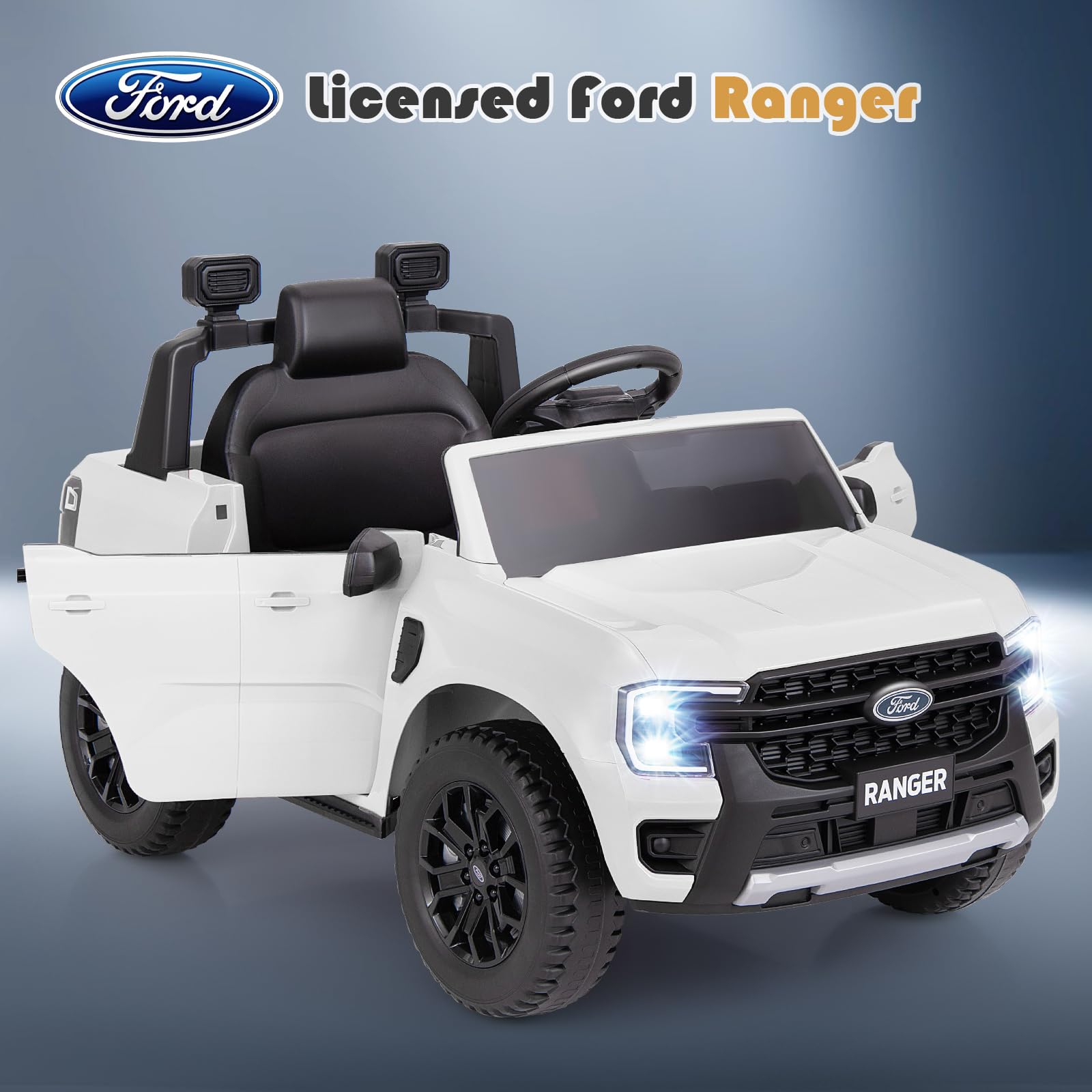 INFANS Licensed Ford Ranger Ride on Pickup Truck by INFANS, 12V Battery Powered Electric Vehicle for Kids with Remote Control