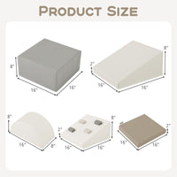 INFANS Climbing Toys for Toddlers, 6 Pieces Baby Foam Blocks Soft Play Set, Indoor Kids Climb and Crawl Sliding Structure