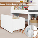 Kids Bookshelf Toy Storage Organizer with Reading Nook Seat Cushion