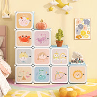 INFANS Children Wardrobe, Kid Closet Portable Baby Dresser Cute for Kids Bedroom Nursery Armoire with Doors