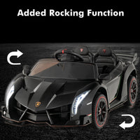 INFANS 2 Seater Kids Ride on Car, 12V 4WD Licensed Lamborghini Veneno Powered Electric Vehicle with Rocking Mode, Remote Control
