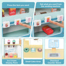 INFANS Ice Cream Cart Grocery Store Marketplace Toy, Market Stand Shop Pretend Play Set with Accessories Gift for Ages 3+