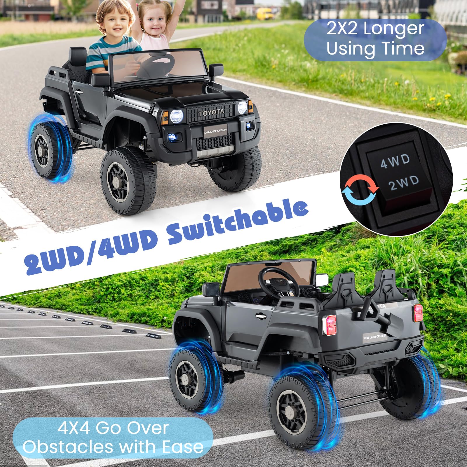 Licensed Toyota LC250 24V 2 Seater Kids Ride on Truck by INFANS