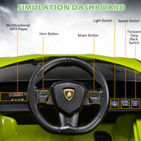 INFANS 12V Licensed Lamborghini Sian Kids Ride on Car with Parent Remote Control, Electric Toy Roadster Carbon Fiber Textured