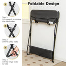 INFANS Baby Changing Table, Folding Diaper Station Portable Nursery Organizer with Safety Belt and Storage Racks