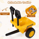INFANS Licensed Caterpillar Ride on Tractor, Foot to Floor Sliding Truck with Detachable Trailer, Toy Walker for Kids Age 1.5-3