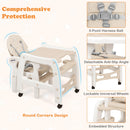 INFANS 5 in 1 Baby High Chair, Convertible Toddler Table Chair Set, Rocking Chair, Multi-Function Seat with Lockable Universal Wheels