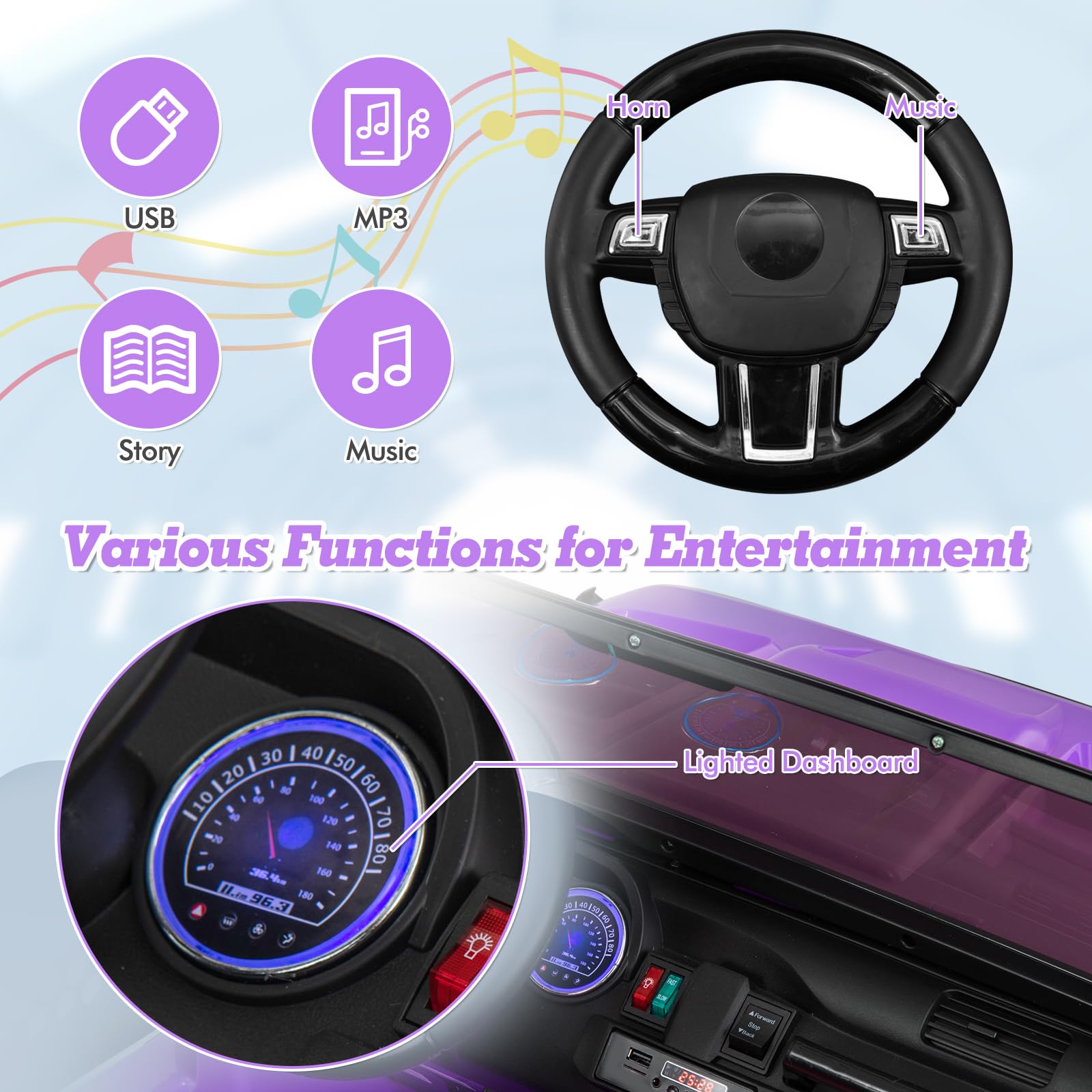 INFANS 24V 2 Seater Ride on Car for Kids, 2WD/4WD Battery Powered with Remote Control, 20" Wide Seat Electric Jeep Toys