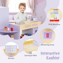 INFANS Kids Grocery Store Playset, Wooden Supermarket Toy Set with Cash Register, Vending Machine, Pretend Play Store