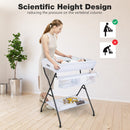 INFANS Baby Changing Table, Folding Diaper Station Portable Nursery Organizer with Safety Belt and Storage Racks