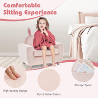 INFANS Kids Sofa, Children Armrest Chair with Sturdy Wood Construction and Dutch Velvet