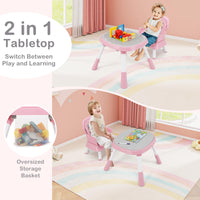 INFANS 9 in 1 High Chair, Convertible Baby Highchair, Table and Chair Set Building Block Infant Dining Booster Seat