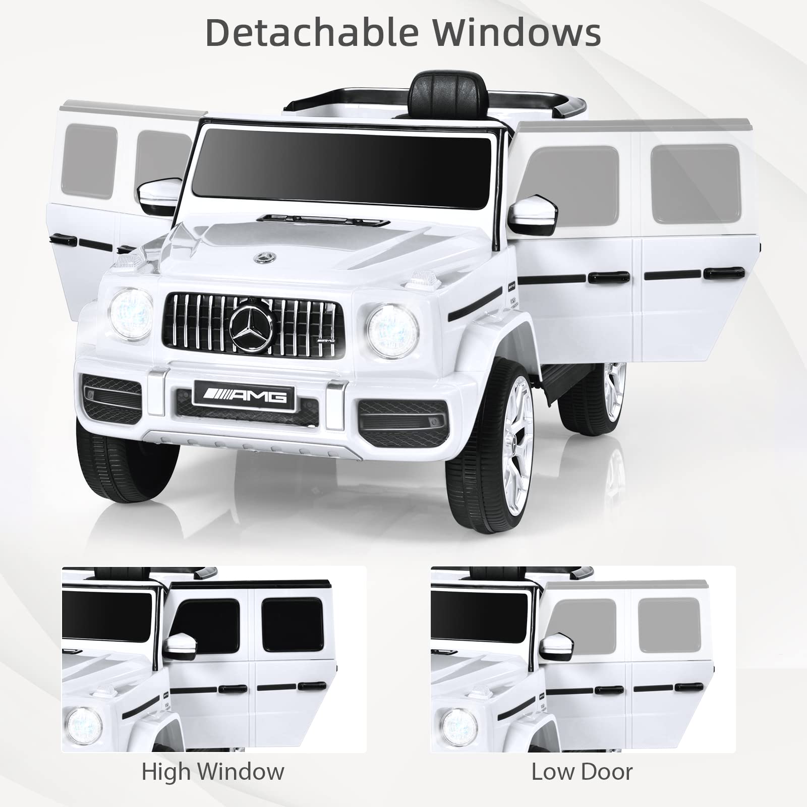 INFANS Licensed Mercedes Benz G63 Kids Ride on Car, 12V Electric Vehicle, Battery Powered for Children Boy Girl